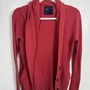 American Eagle Outfitter Dark coral cardigan with buttons